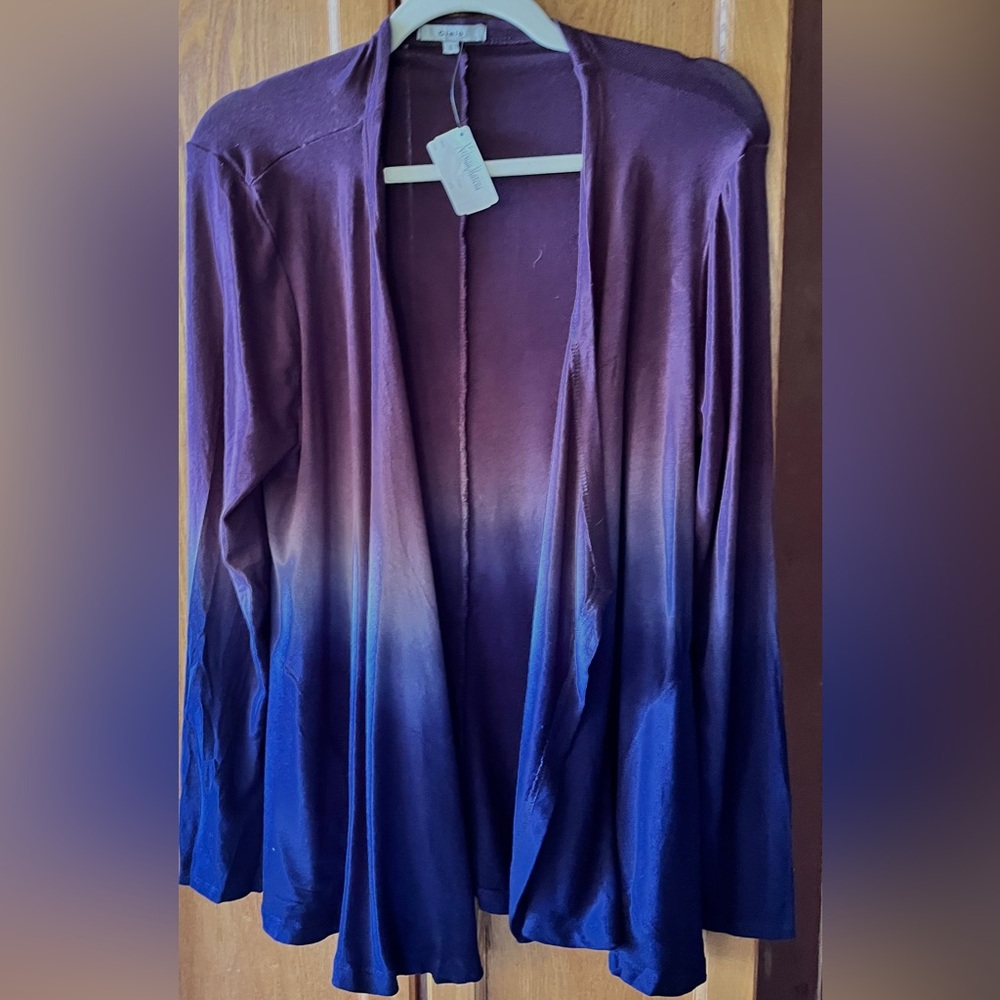 Cielo Purple Ombre Women's Wrap Rayon Spandex Sweater